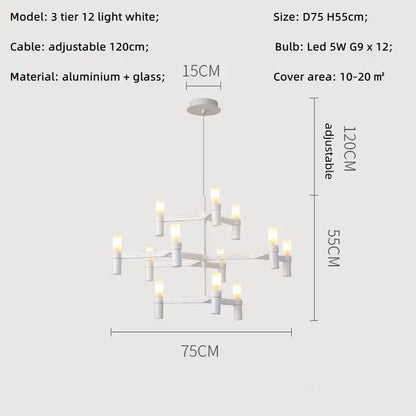 Modern chrome crown major chandelier multi tiered kitchen light
