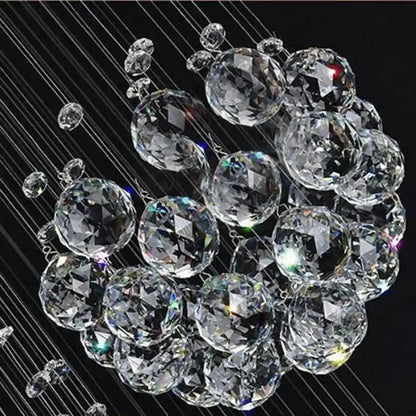 Modern chrome crystal ball chandelier – living room cascading light