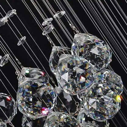 Modern chrome crystal ball design chandelier staircase light