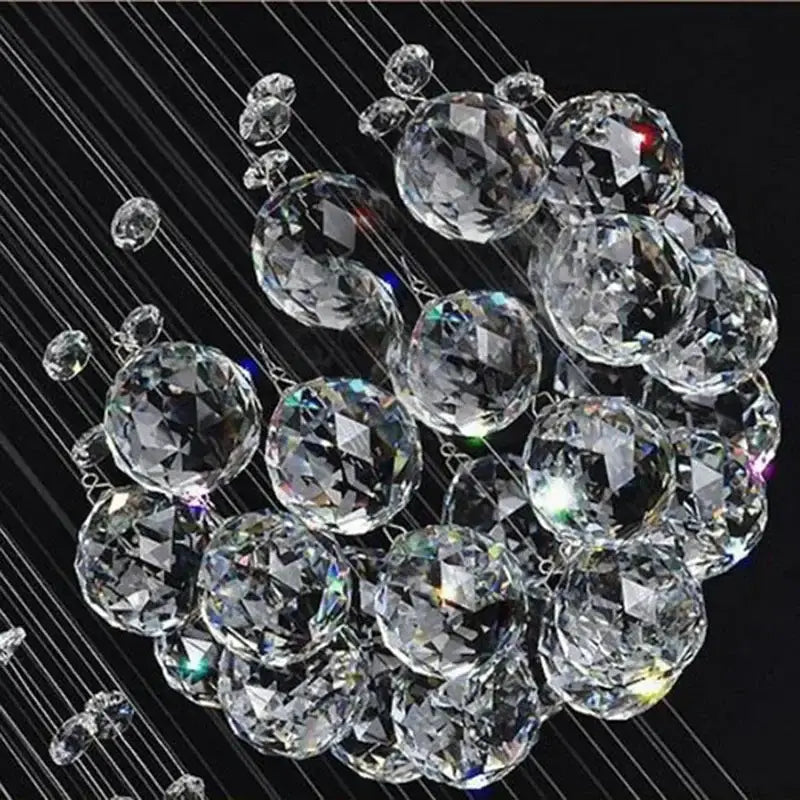 Modern chrome crystal ball design chandelier staircase light