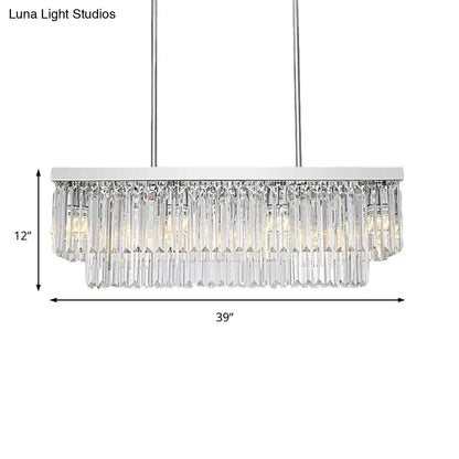 Modern chrome crystal block island light dining room e12 e14 pendant