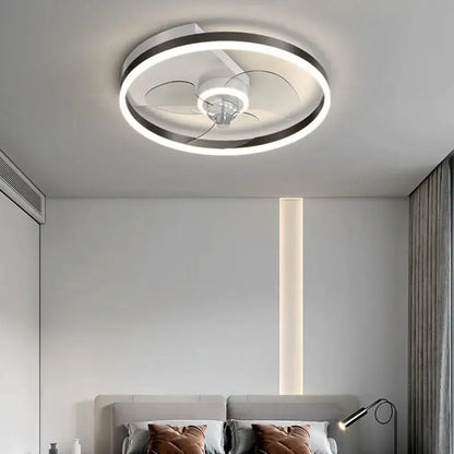 Modern chrome crystal ceiling fan light bedroom remote control