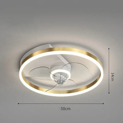 Modern chrome crystal ceiling fan light bedroom remote control