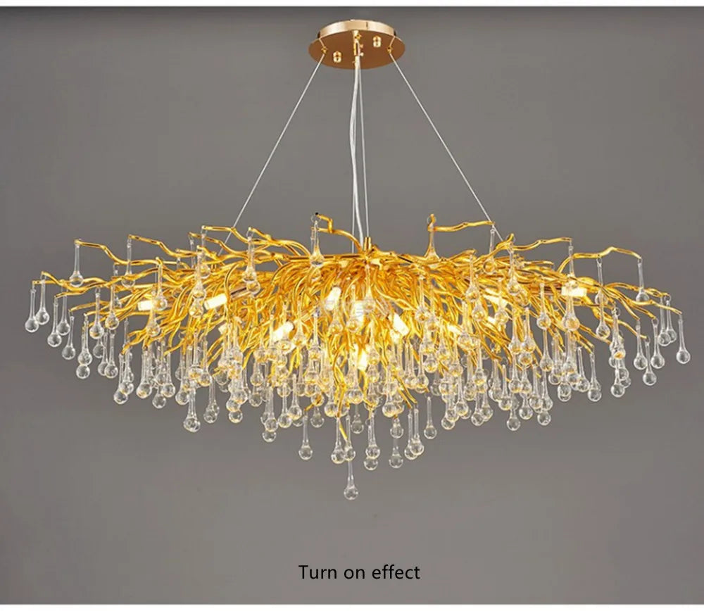 DecorBites™ Modern Chrome Crystal Chandelier for Living Room