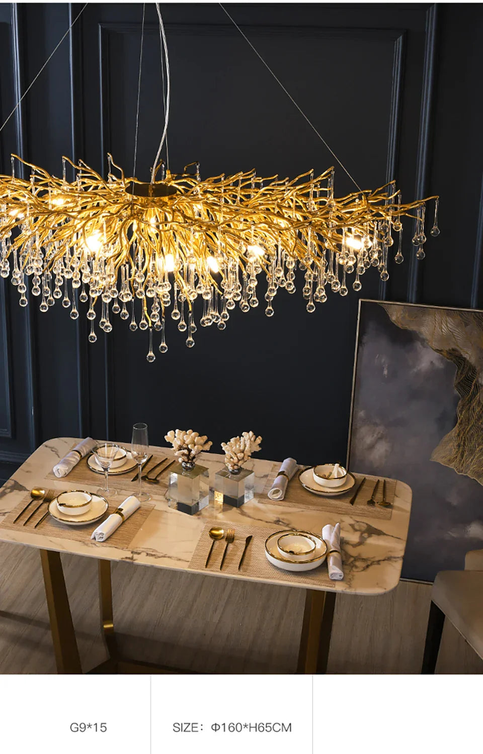 DecorBites™ Modern Chrome Crystal Chandelier for Living Room
