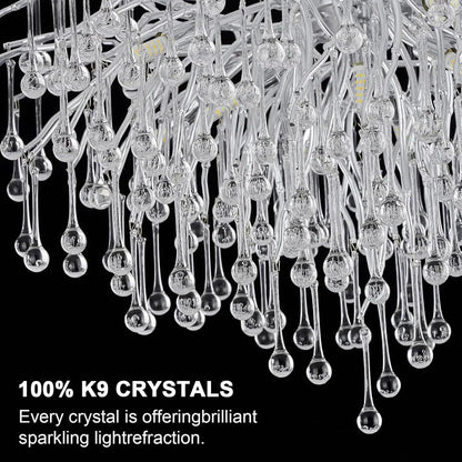 DecorBites™ Modern Chrome Crystal Chandelier for Living Room