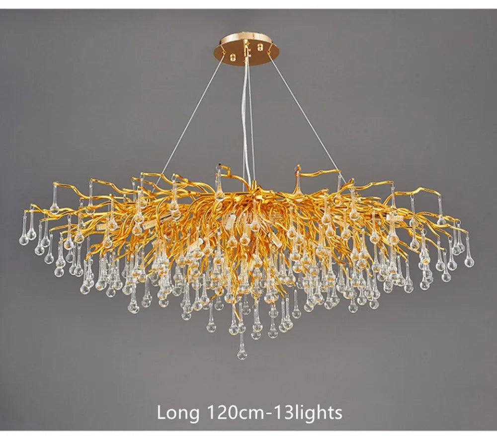 DecorBites™ Modern Chrome Crystal Chandelier for Living Room