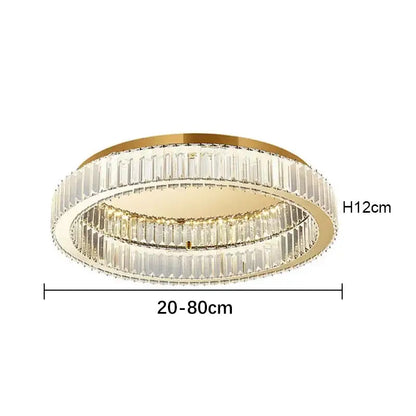 Modern chrome crystal circle led ceiling chandelier for living room
