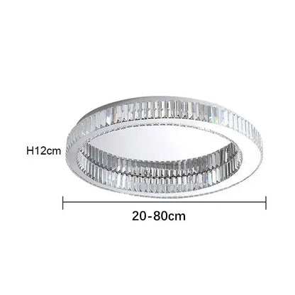 Modern chrome crystal circle led ceiling chandelier for living room