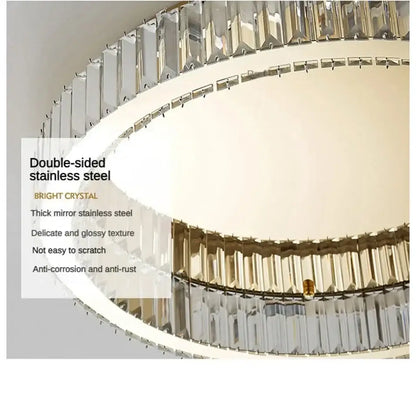 Modern chrome crystal circle led ceiling chandelier for living room