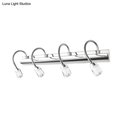 Modern chrome crystal cylinder vanity wall sconce bedroom reading light