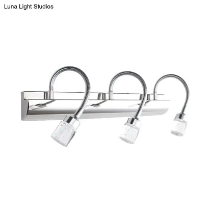 Modern chrome crystal cylinder vanity wall sconce bedroom reading light