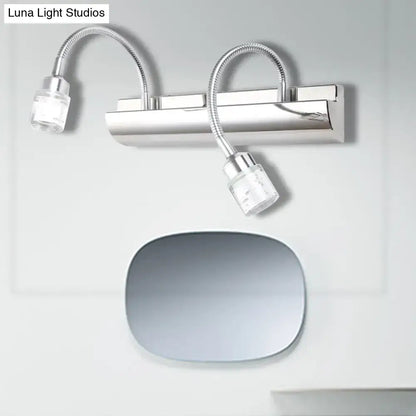 Modern chrome crystal cylinder vanity wall sconce bedroom reading light
