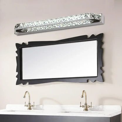 Modern chrome crystal encrusted led wall light bathroom fixture