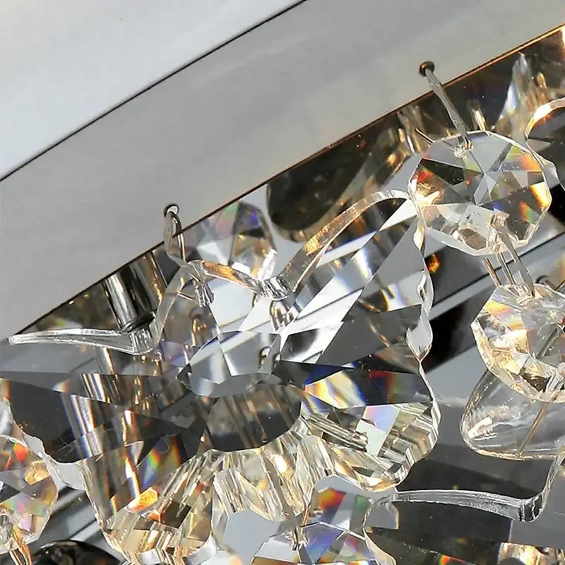 Modern chrome crystal led ceiling chandelier for living room