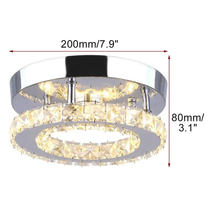 Modern chrome crystal led ceiling light for bedroom