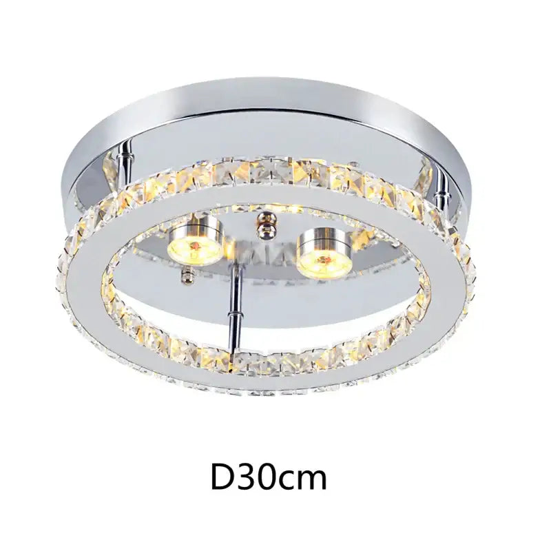 Modern chrome crystal led ceiling light for bedroom