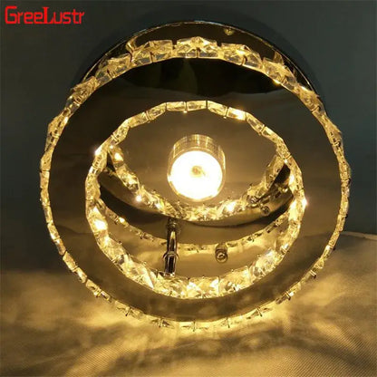 Modern chrome crystal led ceiling light for bedroom