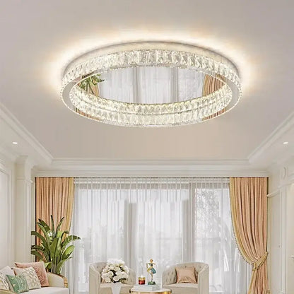 Modern chrome crystal led ceiling light living room dimmable lamp