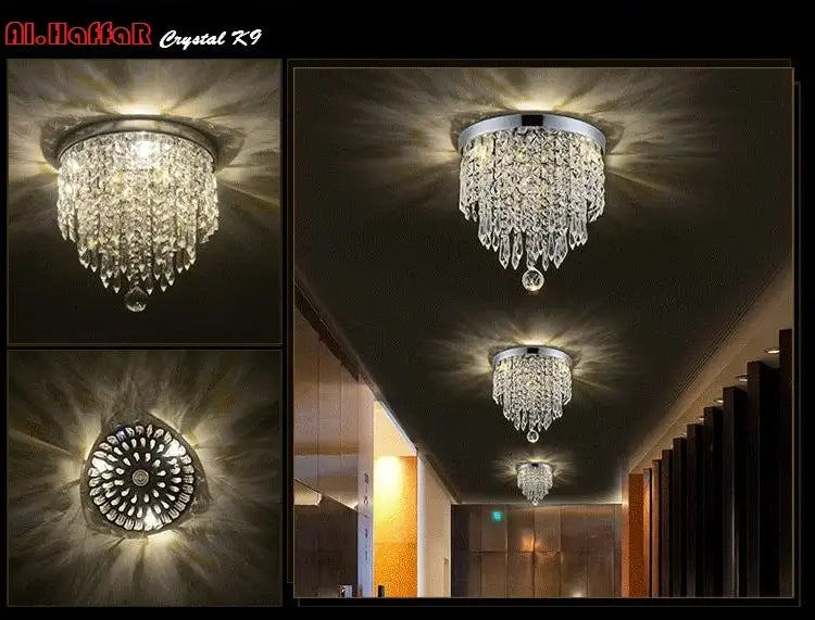 Modern chrome crystal led ceiling light living room sparkling chandelier