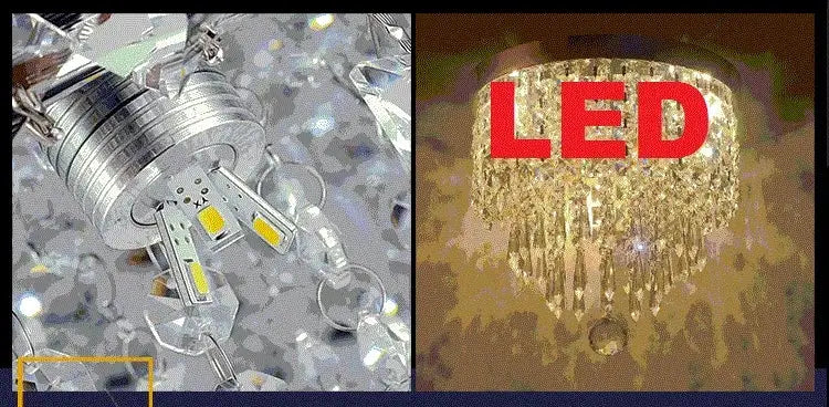 Modern chrome crystal led ceiling light living room sparkling chandelier