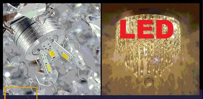 Modern chrome crystal led ceiling light living room sparkling chandelier