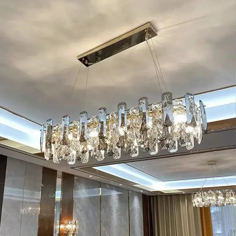 Modern chrome crystal led chandelier bedroom pendant light