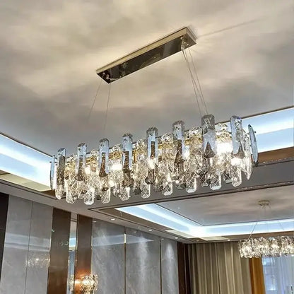 Modern chrome crystal led chandelier bedroom pendant light