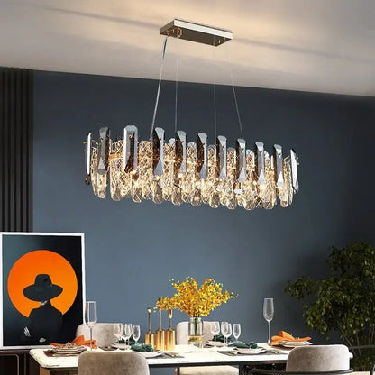 Modern chrome crystal led chandelier bedroom pendant light