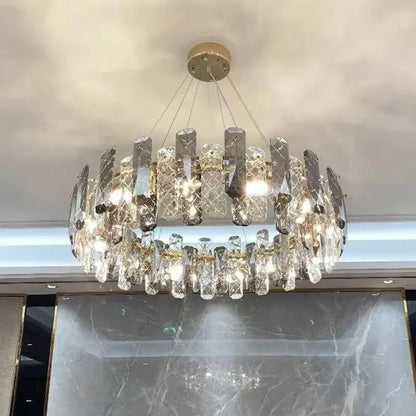 Modern chrome crystal led chandelier bedroom pendant light