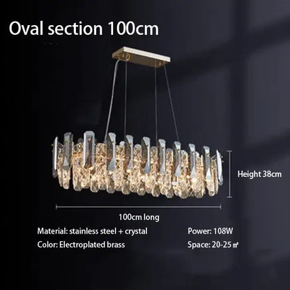 Modern chrome crystal led chandelier bedroom pendant light
