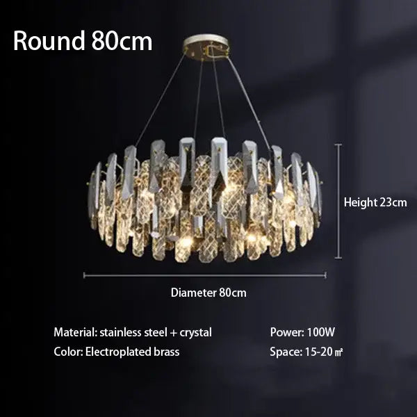 Modern chrome crystal led chandelier bedroom pendant light