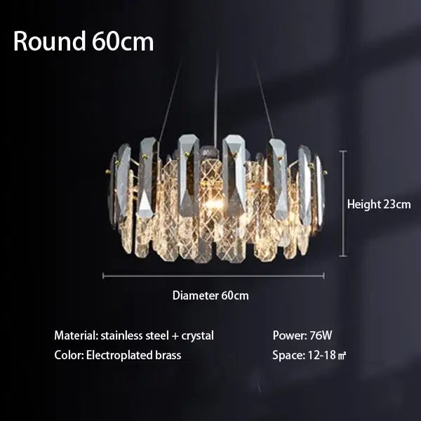 Modern chrome crystal led chandelier bedroom pendant light