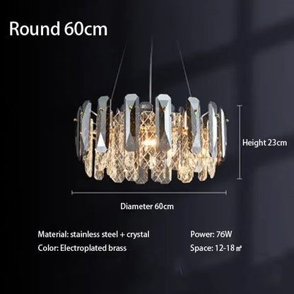 Modern chrome crystal led chandelier bedroom pendant light