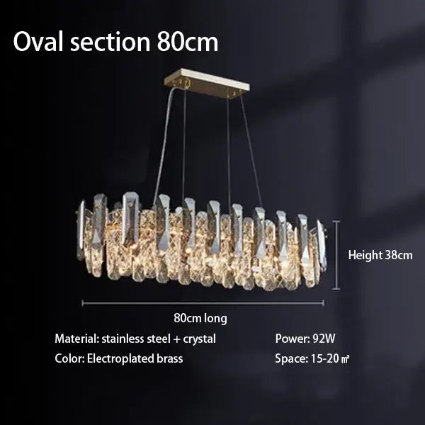 Modern chrome crystal led chandelier bedroom pendant light