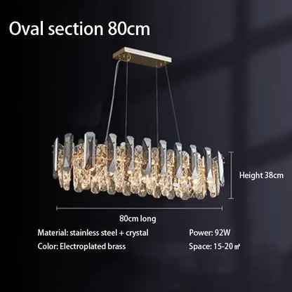 Modern chrome crystal led chandelier bedroom pendant light