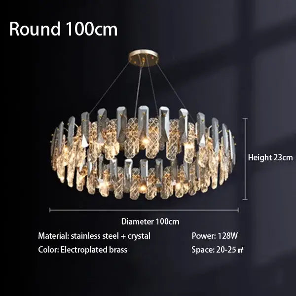 Modern chrome crystal led chandelier bedroom pendant light