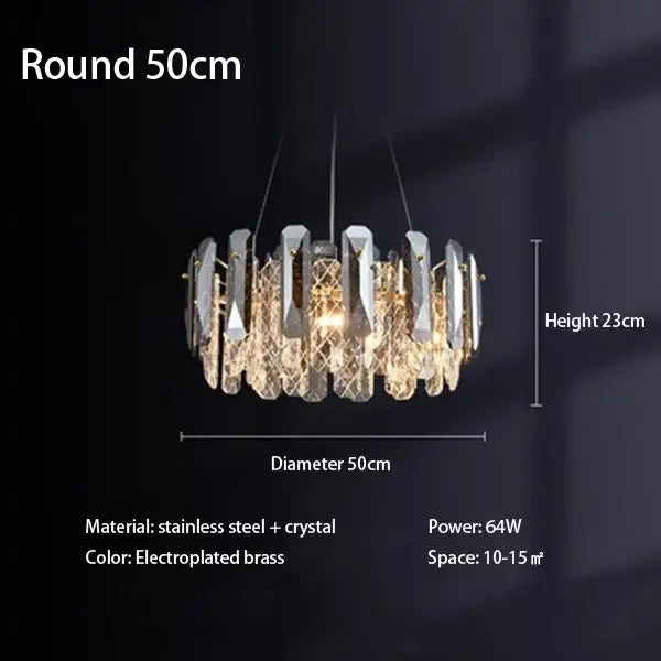 Modern chrome crystal led chandelier bedroom pendant light