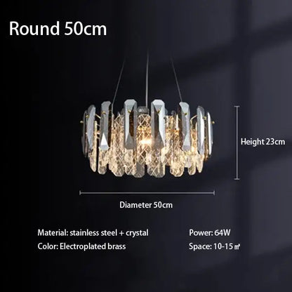Modern chrome crystal led chandelier bedroom pendant light