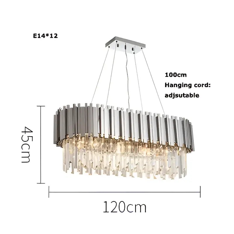 Modern chrome crystal led chandelier suspension lighting foyer