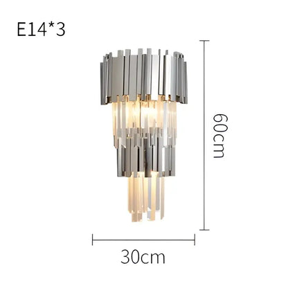 Modern chrome crystal led chandelier suspension lighting foyer