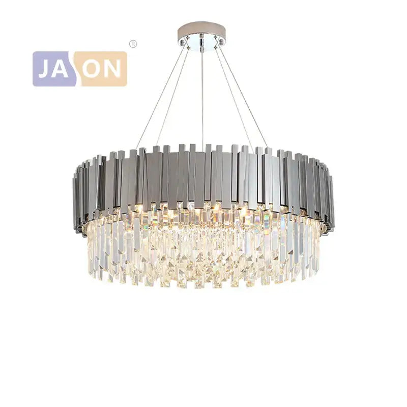Modern chrome crystal led chandelier suspension lighting foyer
