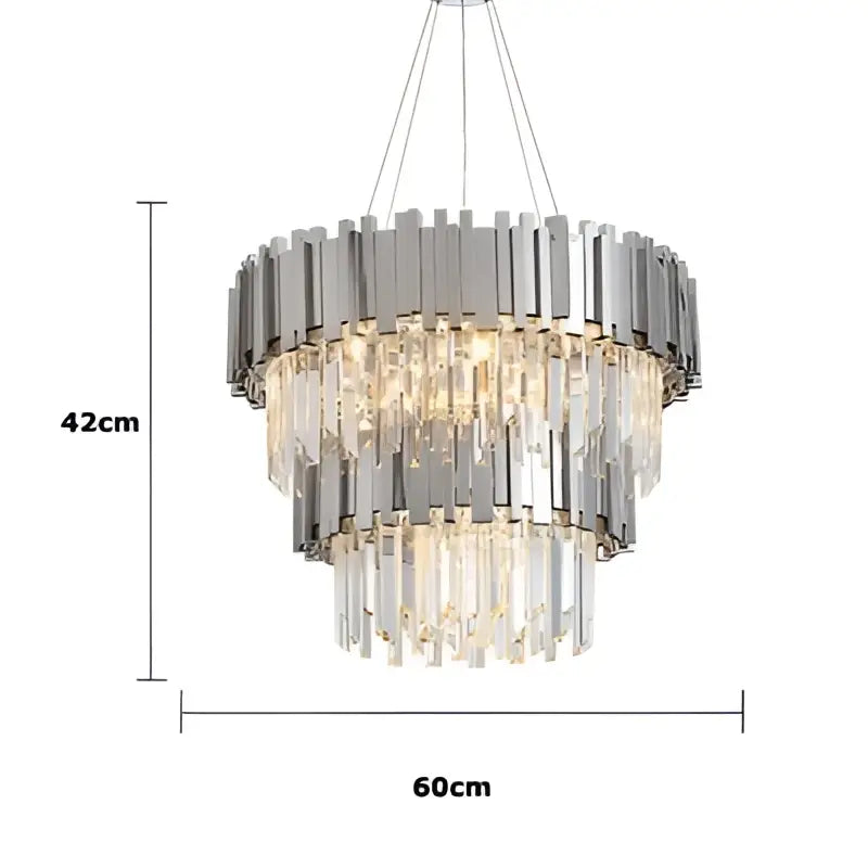 Modern chrome crystal led chandelier suspension lighting foyer