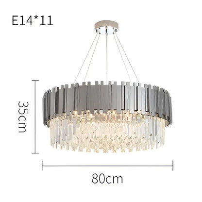 Modern chrome crystal led chandelier suspension lighting foyer