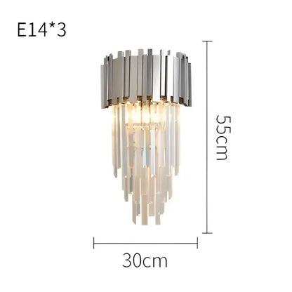 Modern chrome crystal led chandelier suspension lighting foyer