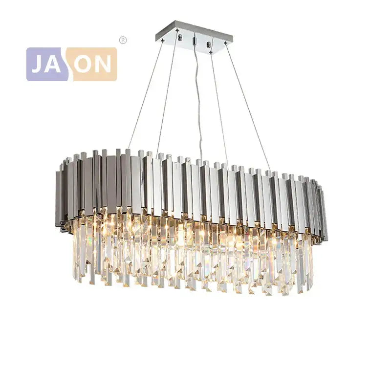 Modern chrome crystal led chandelier suspension lighting foyer