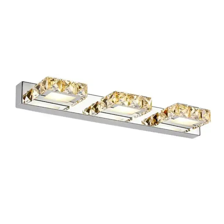 Modern chrome crystal led mirror light bathroom sconce