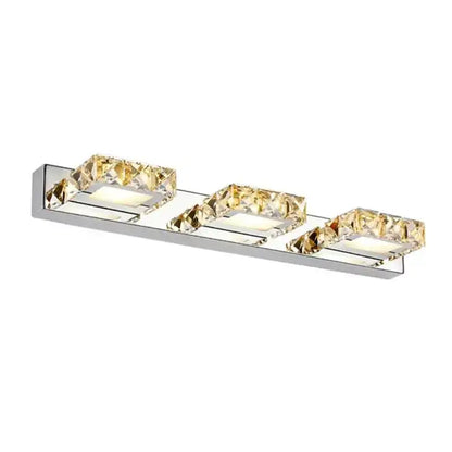 Modern chrome crystal led mirror light bathroom sconce