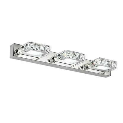 Modern chrome crystal led mirror light bathroom sconce