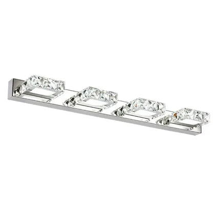 Modern chrome crystal led mirror light bathroom sconce